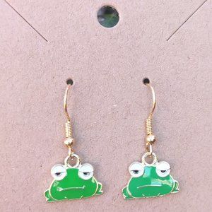 Grumpy Frog Earrings